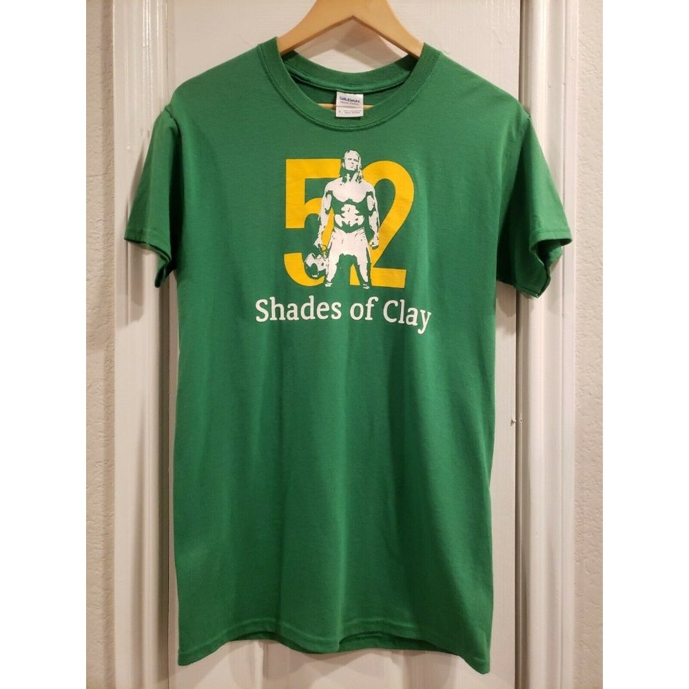 Green Bay Packers Humor Graphic T-Shirt "52 Shades Of Clay" Small Short Sleeve